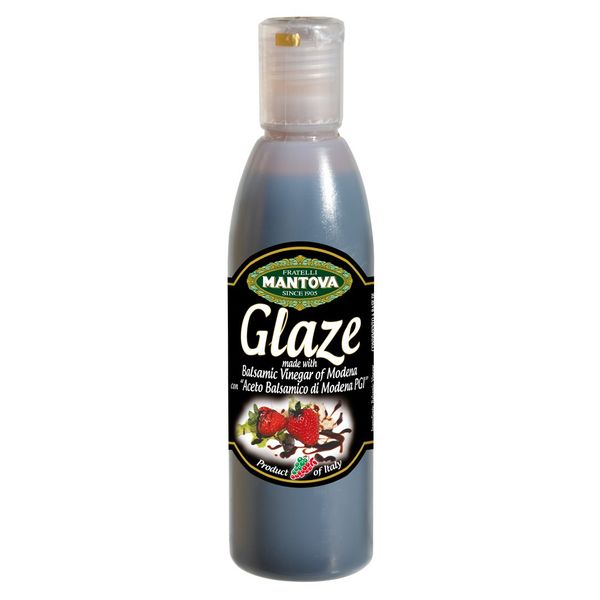 Mantova Balsamic Vinegar Glaze of Modena PGI, Perfect for Ice Cream, Marinades, Cocktails, Pasta Sauce, Salad Dressing, Vinaigrette, Reduction, 8.5 oz.