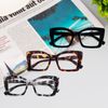 KoKoBin 3 Pack Oprah Oversized reading glasses women's square reader with spring hinges for computers (Black, Brown Leopard, Gray Leopard, 2.5, Dioptres)