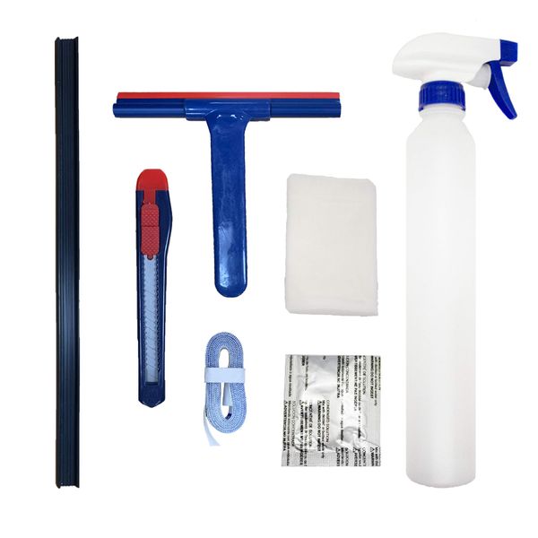 Greenfilm Residential Window Tinting Kit - 7 Pieces Home Window Tint Installation Tools Set - Spray Bottle, Solution Spray, Squeegee, Knife, Fabric Cloth and Cutting Bar