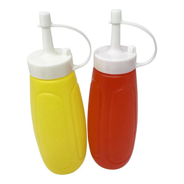 Sauce Dispenser Condiments Dispenser Set 2pc Mustard and Tomato Ketchup Bottle Dispenser BBQ Picnic HTUK®