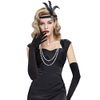 MIVAIUN 3 Pieces 1920s Flapper Headband Accessories Set, Vintage Flapper Feather Headband, Black Long Gloves, Pearl Necklace, Great Gatsby Costume Accessories, Retro Style Hair Accessories (3 Pieces)
