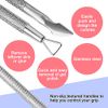 Fishing Fun Cuticle Pusher, 2 Pcs Stainless Steel Cuticle Pusher Tool,Double End Manicure Pedicure UV Gel Nail Polish Remover Tool for Fingernails and Toenails, Silver