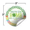 You're The Bomb Shamrock Themed Happy St. Patrick's Day Hot Cocoa Bomb Sticker Labels, Total of 40 2" Circle Stickers (20 sets of 2) by AmandaCreation