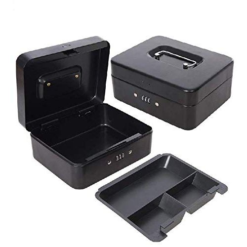 K M Electronics® 3 DIGIT COMBINATION KEYLESS METAL CASH BOX VALUABLE SECURITY SAFE