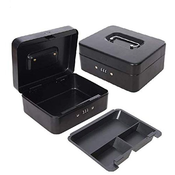 K M Electronics® 3 DIGIT COMBINATION KEYLESS METAL CASH BOX VALUABLE SECURITY SAFE