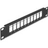 Delock 10 Inch Keystone Patch Panel 10 Port Black