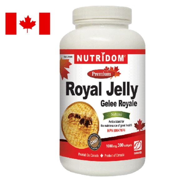 Nutridom Canada Premium Royal Jelly 1000MG 60/120/300 Capsules Natural Royal Jelly Softgels N129 N130 N131, 60 Capsules