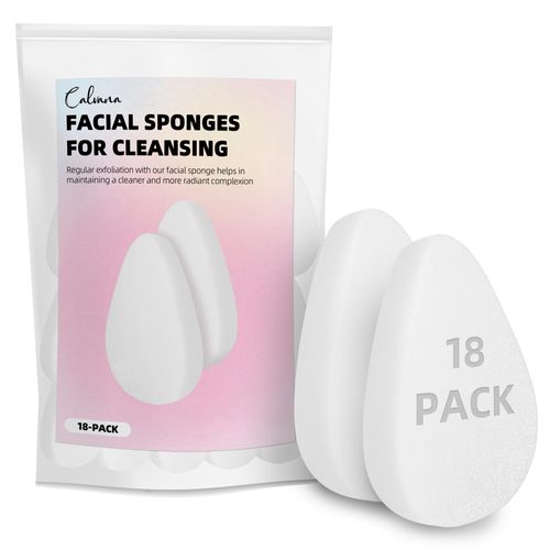 18-Pack Gentle Spongelle Facial Sponges for Cleansing，Face Scrubber Exfoliator，Skin Exfoliating Pads，for Women Makeup，Washing Face，Suitable for Oily to Combination Skin，Reusable for Daily Use