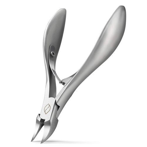 FERYES Toenail Clippers for Thick, Ingrown Toenails - Large Handle Toenail Cutters, Ingrown Tools 4R14 Stainless Steel Nail Clippers - Silver