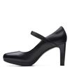 Clarks womens Ambyr Shine Pump, Black Leather, 8 US