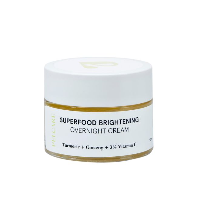 Pelcare Superfood Brightening Overnight Cream |Aydınlatıcı Yoğun Krem (Zerdeçal | Ginseng |%3 bitkisel Vitamin C)