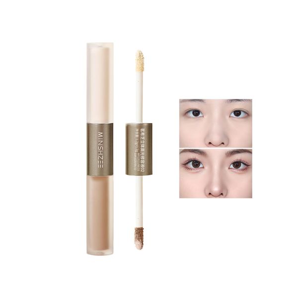 UNYOKE Double End Liquid Highlight Stick Facial Repair Stick Nose Shadow Silhouette Facial Beauty Women Liquid Repair Liquid-02# Warm Skin Color