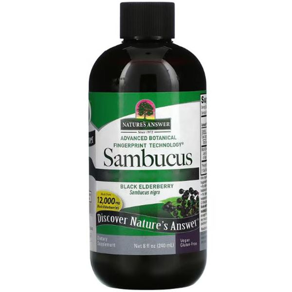 Nature's Answer, Sambucus (Black Elder), 2500mg, Alcohol Free, Vegan, 240ml, Lab-Tested, Gluten Free, Soy Free, Vegetarian, Non-GMO