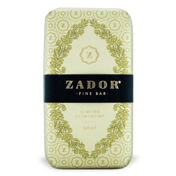 Zador Fine Scented Bar Soap - Almond Clementine | Organic Shea Butter Soap with Pistachio Oil & Hungarian Hot Spring Water | All Natural Soap Skin Care (5.6 oz)