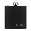 Personalised Hip Flask Custom Initials 6oz Matte Black Stainless Steel