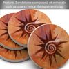 Thirstystone Spiral Sun Natural Sandstone Coaster 4 Pack Eco-Friendly, Absorbent, Easily Wipes Clean