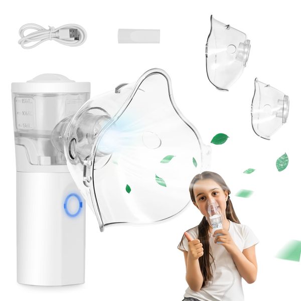 Evoloo Portable Nebulizer Machine for Kids and Adults,Mini Handheld Nebulisers,USB-C Rechargeable Nebuliser,Easy to Use & Clean, Silent, Efficient Atomization for Home and Travel Use