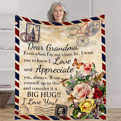 bnhjsdw Best Grandma Blanket, Nana Throw Blanket 50" x 60", Grammy Gigi Granny Gifts Blanket from Granddkids, Birthday for Grandmother