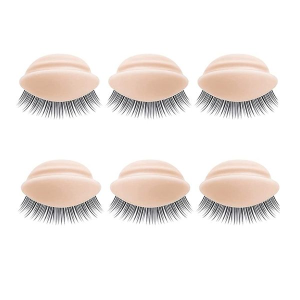 QUUPY 3 Pairs Replacement Eyelids for Mannequin Head Removable Realistic Eyelids for Eyelash Training Practice Makeup Eyelash Extension