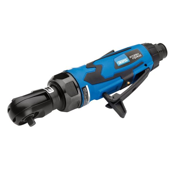 Draper 65018 Storm Force Stubby Air Ratchet (1/4" Square Drive), Blue