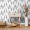 Abstract Chevron Brush Marks Black Paint Wallpaper