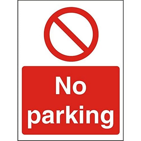 Seco No Parking Sign, 150mm x 200mm - 1mm Semi Rigid Plastic