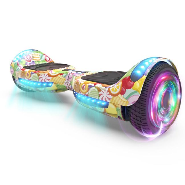 Flash Wheel Hoverboard 6.5" Bluetooth Speaker with LED Light Self Balancing Wheel Electric Scooter - Sweet Gummy