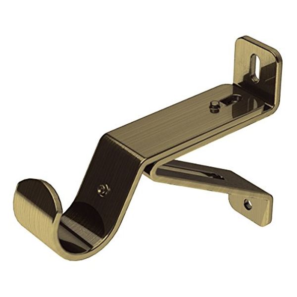 Swish Generic 28mm Metal Curtain Pole End Bracket, Antique Brass