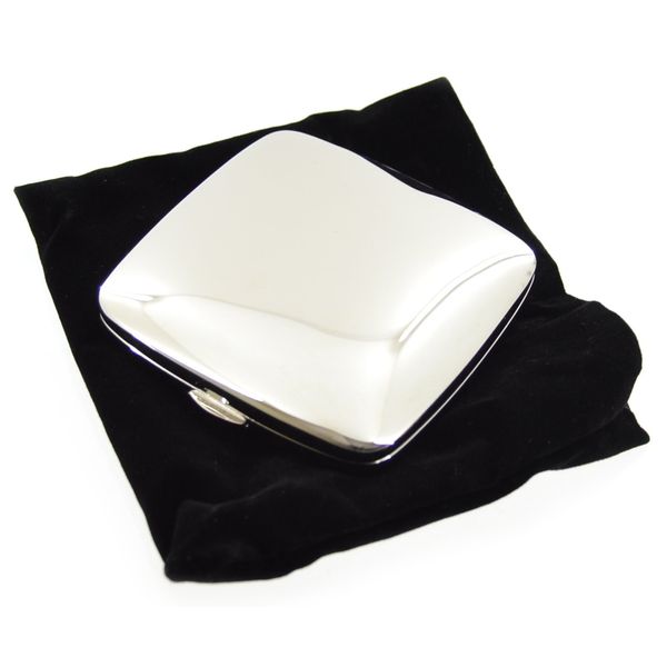 Especially For You 7cm Silver Plated Engraveable Square Compact Mirror With Black Felt Pouch