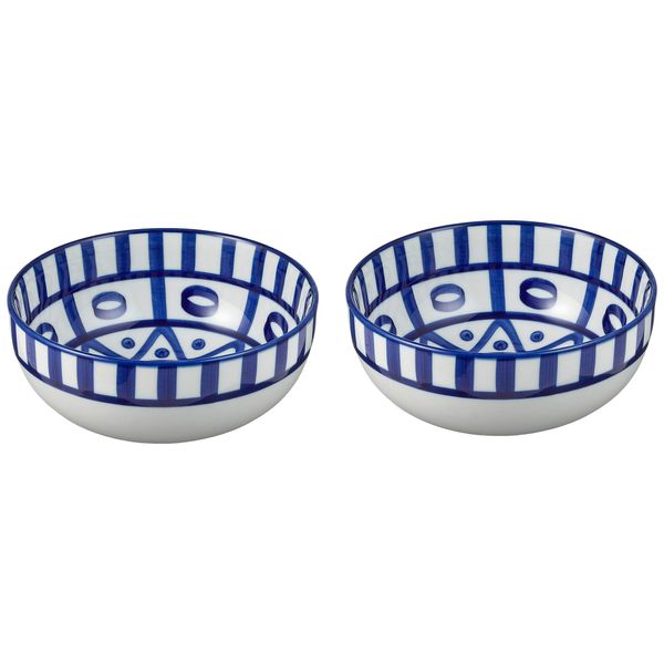 DANSR DANSK Pair Cereal Ball Arabesque 525ml Microwave, Oven and Dishwasher Safe S02212AL/2DANSK Nordic Charm Cobalt Blue Shimmering Scandinavian Modern Ceramic Arabesque Cereal Ball 525ml