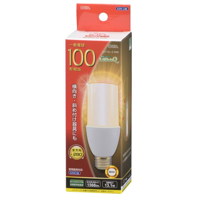 LED Light Bulb T Shape E26 100 Equivalent Bulb Color LDT13L-G IG92 06-1932 OHM OHM