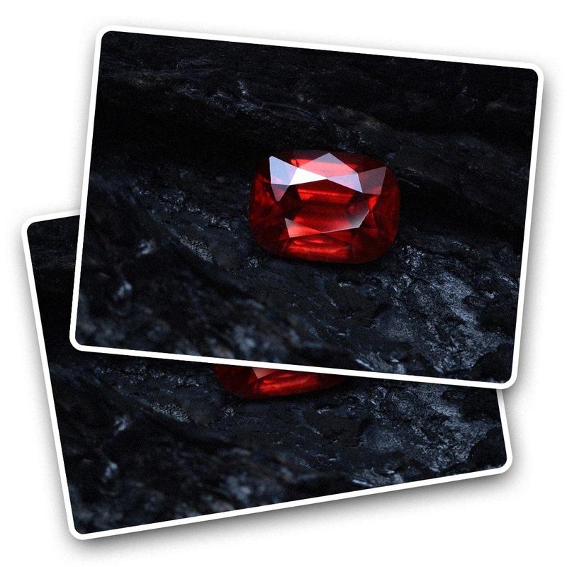 2 x Vinyl Stickers - Rectangle Shape 7.5x5cm Red Garnet Mineral Stone ...