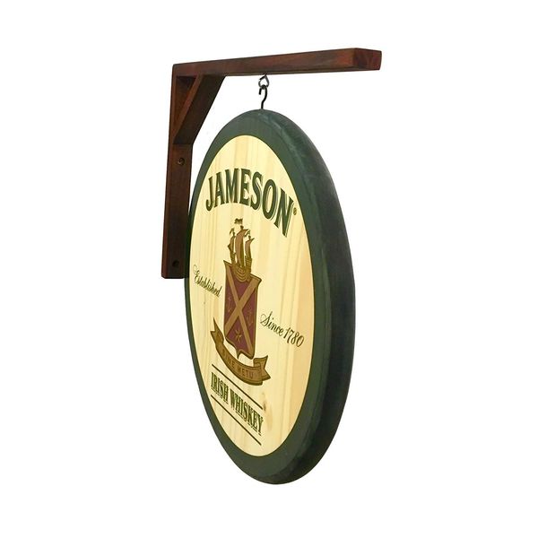 Jameson Whiskey - 2 Sided Pub Sign - Includes Wall Hanging Bracket - Indoor USE ONLY