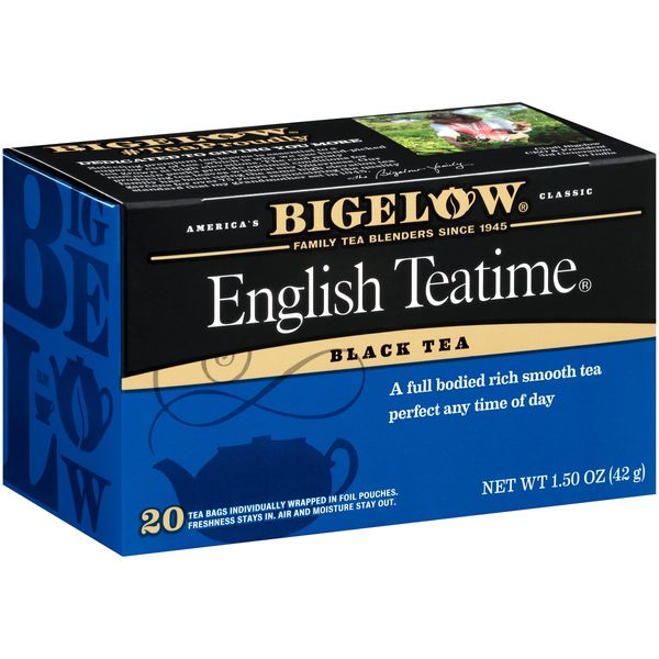 Bigelow English Teatime Black Tea Bags, 20 Count Box (Pack of 6) Caffeinated Black Tea, 120 Tea Bags Total