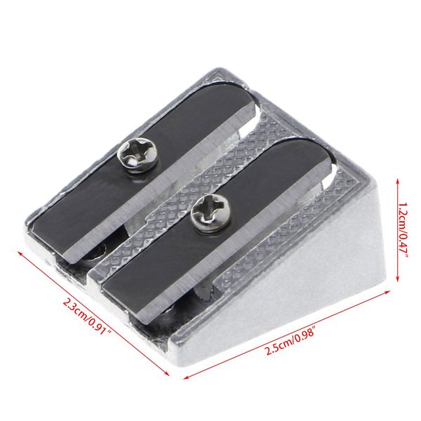 Wanfor Sharpener, Metal Bevelled Double Hole Pencil Sharpener School Office Sharpener Stationery