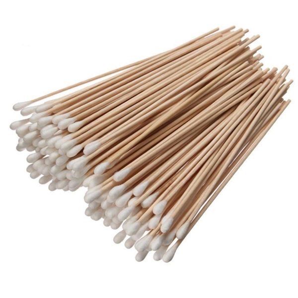 Ungfu Mall 200Pcs Ear Buds Cotton Tonsil Stone Remover Long Wood Handle Cotton Swab Ear Cleaner Ear Wax Removal Applicator Medical Swabs Ear Cotton Buds Sanitary Round Cotton Tip Cosmetic Tool