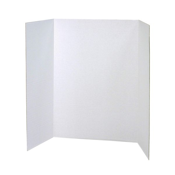 Pacon Tri-Fold Presentation Board, 40"X28", Pack of 8, White,