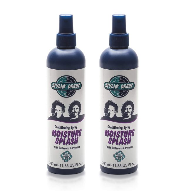 Stylin' Dredz Moisture Splash Conditioning Braid Spray and Dreadlock Moisturizer Spray - 350 ml (2 Pack)