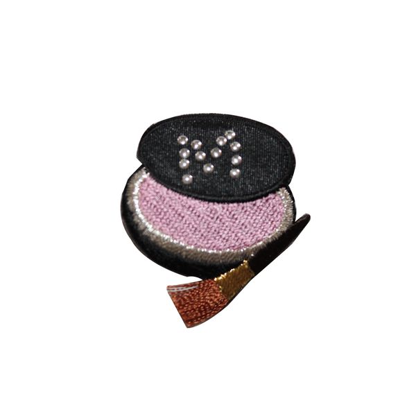 ID 7954 Compact Mirror Brush Patch Make Up Blush Embroidered Iron On Applique