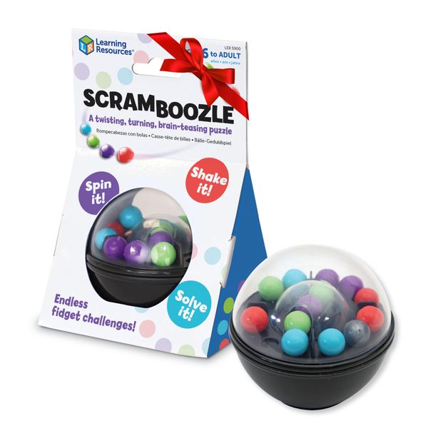 Learning Resources Scramboozle Puzzle Ball - 3D Brain Teasers and Puzzle Games for Kids and Adults, Puzzle Sort Ball Game,Fidget Toys,Travel Games for Ages 6+,Stocking Stuffers for Kids