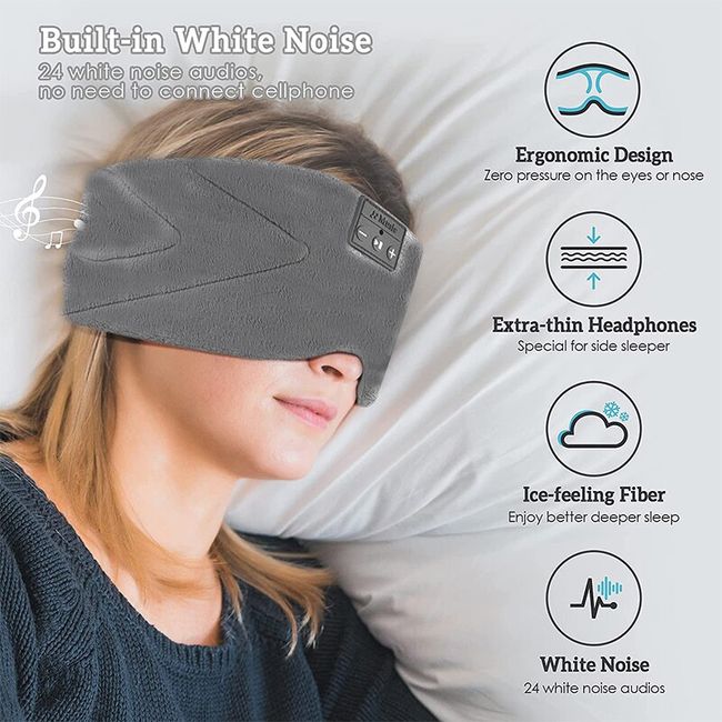 Sleep Headphones Noise Cancelling White Noise Bluetooth Eye Mask 3D Sleep  Mask Wireless Headphone Sleeping Headphone for Side Sleeper Office Travel  Cool Gadgets Gift for Men Women (Gray) 