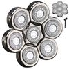 7 Blades Head Shaver Replacement Heads Electric Shaver Universal Replacement Blade Head Electric Razor for Men (7D Silvery)
