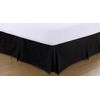 Sapphire Collection PLAIN DYED POLY COTTON PLEATED PLATFORM BASE VALANCE SHEETS (Double, Black)