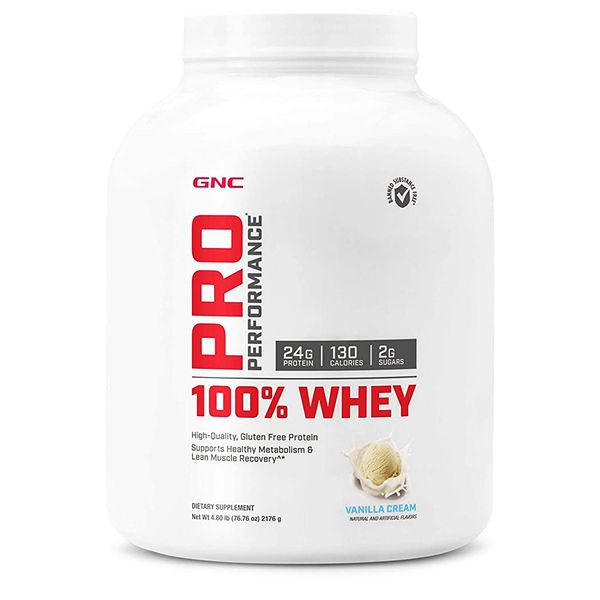 GNC Pro Performance 100% Whey Protein Powder Vanilla Cream Flavor 2176g 64serv, 1 Pack