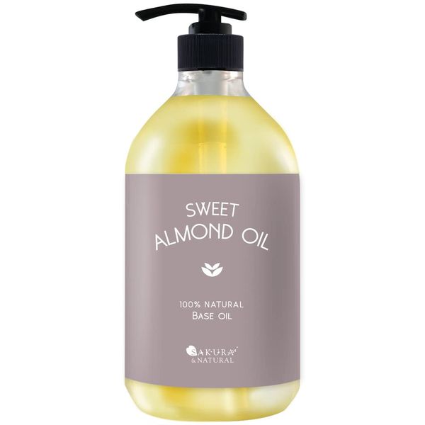 Sweet Almond Oil, 33.8 fl oz (1,000 ml), 100% Natural, Additive-Free, Massage Oil, For Face, Body, Body Oil