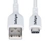 StarTech.com 6.6ft (2m) USB-A to USB-C Charging Cable, Charge & Sync, 3A, USB 2.0, TPE Jacket, White USB Charging Cord