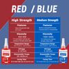Thread Lock, 50ml x2 Locktight Threadlock Medium and High Strength Lock, Threadlocker Seal Nuts, Bolts, Stable and Anti-Rust