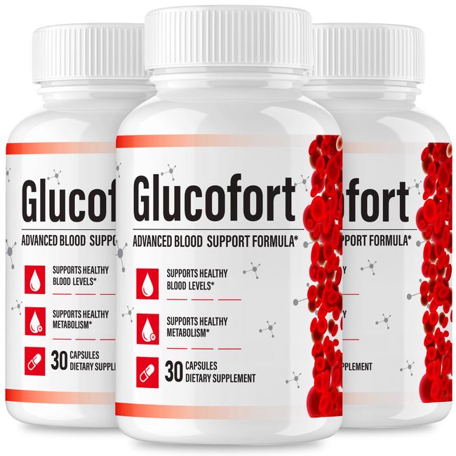 (3 Pack) Glucofort Blood Sugar Supplement Capsules, Blood Support (180 Capsules)