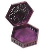 Hand Carved Polished Purple Soap Stone Box. 5"x 5"