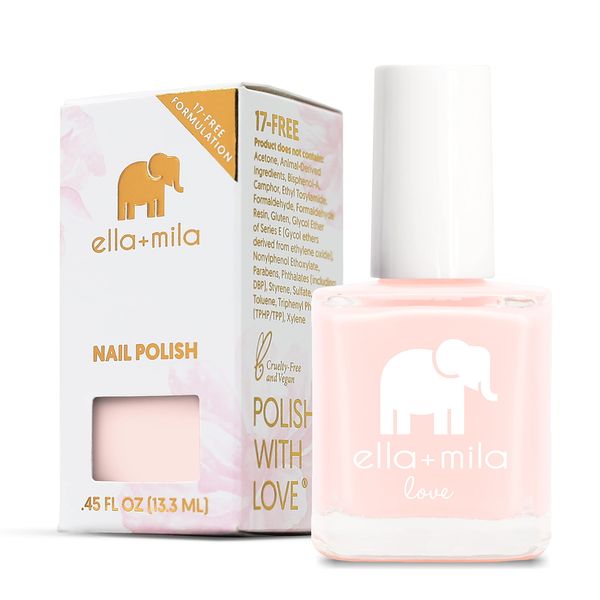 ella+mila Professional Nail Polish - Quick Dry Nail Polish - Long-Lasting & Chip Resistant Formula (Love Collection - Barely Pink - 0.45 fl oz)